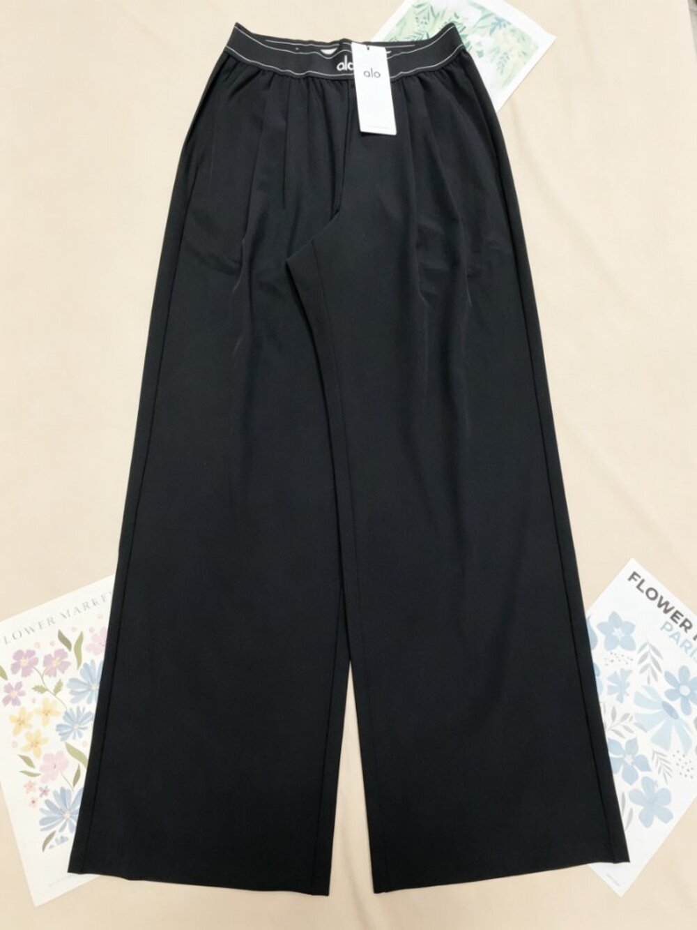 NWT👋ALO Yoga Suit Up Trouser Black Wide Leg🚀Regular 30" Inseam - Picture 2 of 12